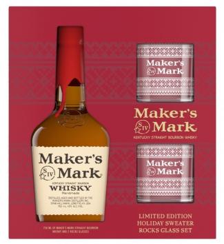 Makers Mark BOURBON GIFT SET WITH 2 GLASSES (750ml) (750ml)